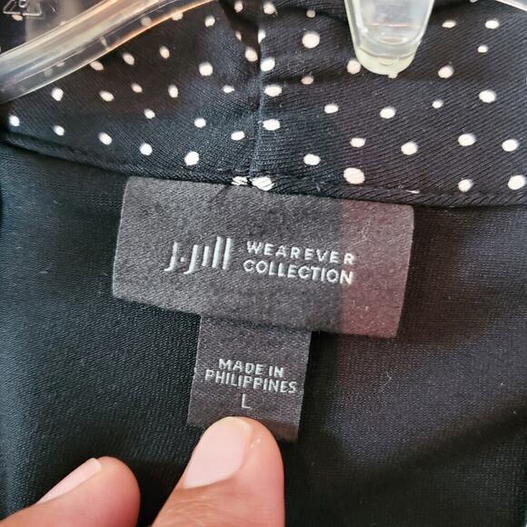 J. Jill Wearever Collection Polka Dot Knit Dress Long Sleeves Casual Size Large - Picture 5 of 10